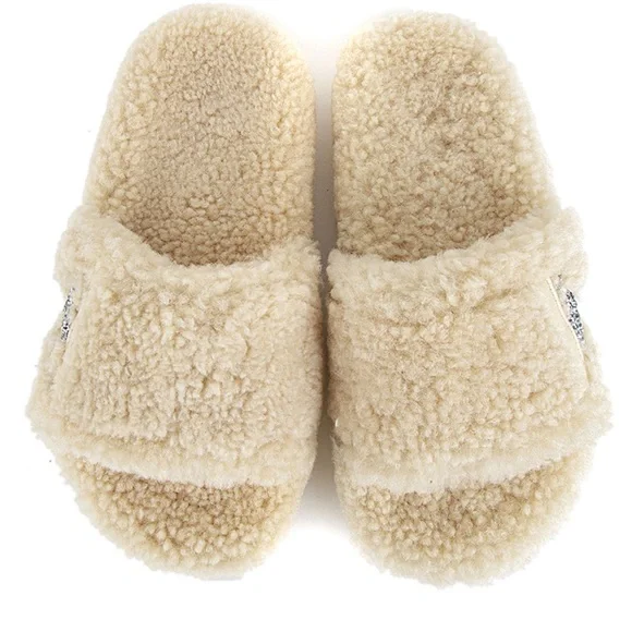 GOLDEN GOOSE Shearling Slides - NEW - Picture 5 of 7